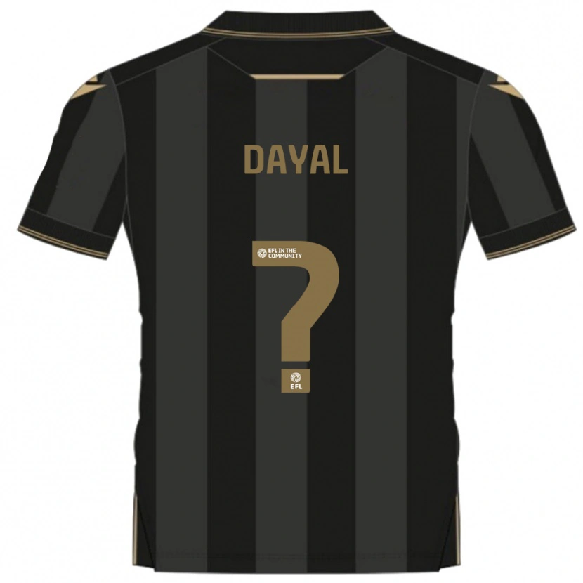 Danxen Bambino Maglia Louie Dayal #0 Nero Oro Kit Gara Away 2025/26 Maglietta