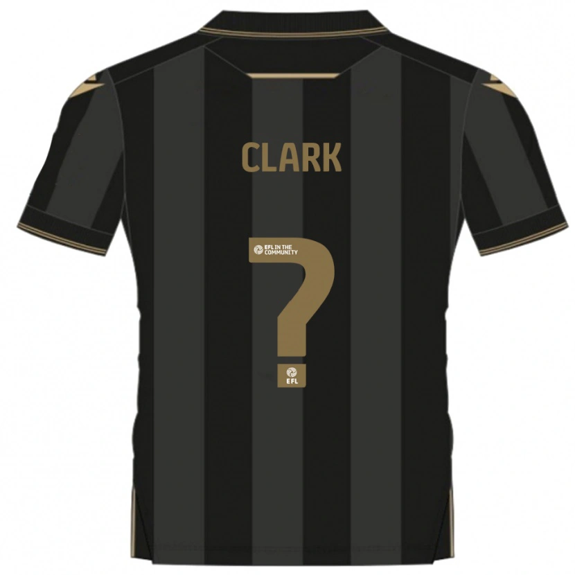 Danxen Bambino Maglia Ben Clark #0 Nero Oro Kit Gara Away 2025/26 Maglietta