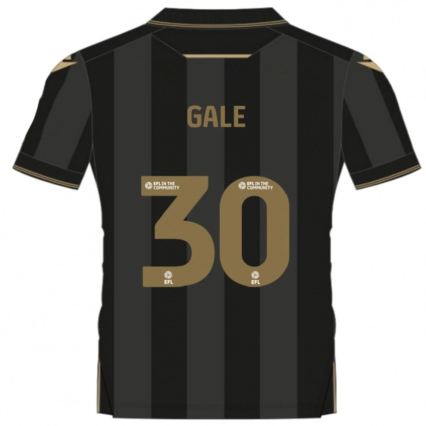 Danxen Bambino Maglia Sam Gale #30 Nero Oro Kit Gara Away 2025/26 Maglietta
