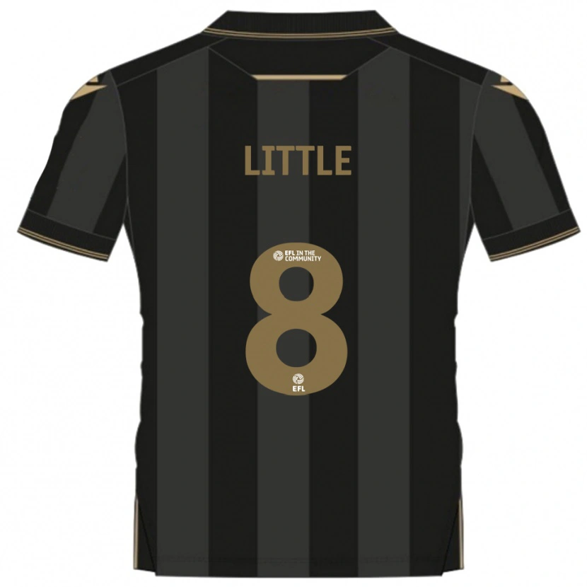 Danxen Bambino Maglia Armani Little #8 Nero Oro Kit Gara Away 2025/26 Maglietta