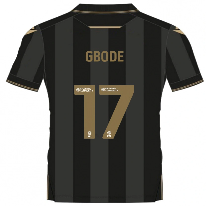 Danxen Bambino Maglia Joseph Gbode #17 Nero Oro Kit Gara Away 2025/26 Maglietta