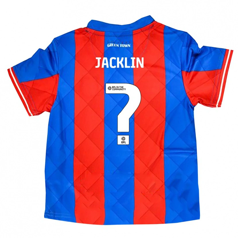 Danxen Bambino Maglia Lily Jacklin #0 Blu Rosso Bianco Kit Gara Away 2025/26 Maglietta