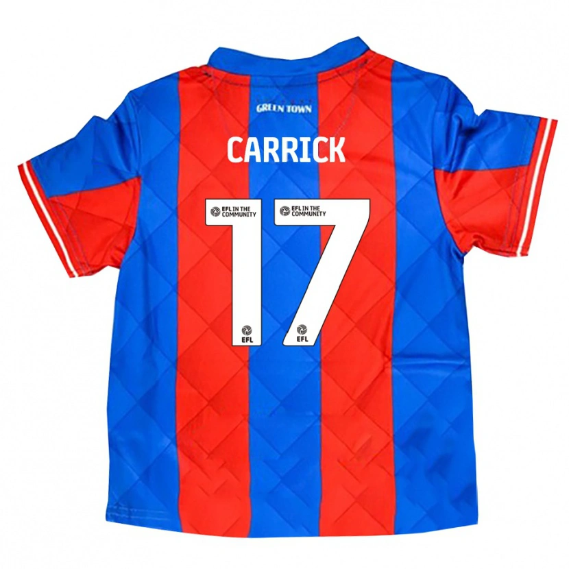 Danxen Bambino Maglia Charlie Carrick #17 Blu Rosso Bianco Kit Gara Away 2025/26 Maglietta