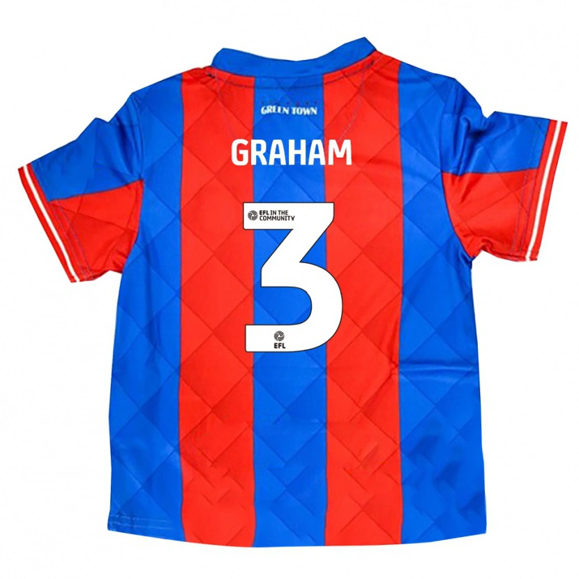 Danxen Bambino Maglia Alex Graham #3 Blu Rosso Bianco Kit Gara Away 2025/26 Maglietta