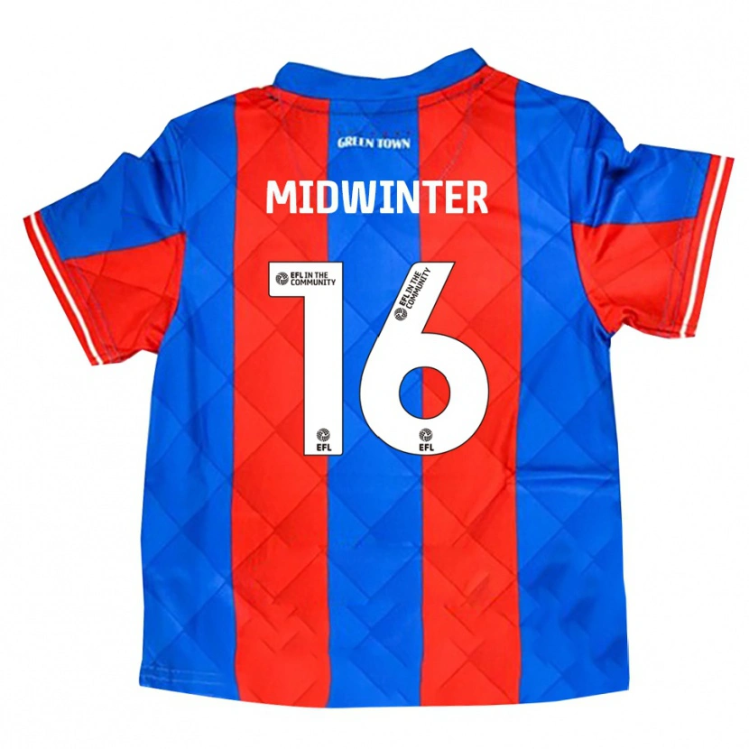 Danxen Bambino Maglia Carlo Midwinter #16 Blu Rosso Bianco Kit Gara Away 2025/26 Maglietta