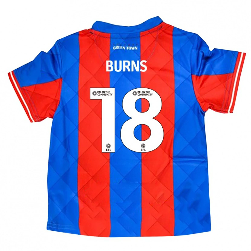 Danxen Bambino Maglia Darragh Burns #18 Blu Rosso Bianco Kit Gara Away 2025/26 Maglietta