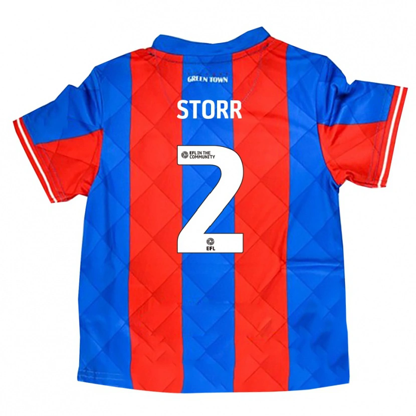 Danxen Bambino Maglia Callum Storr #2 Blu Rosso Bianco Kit Gara Away 2025/26 Maglietta