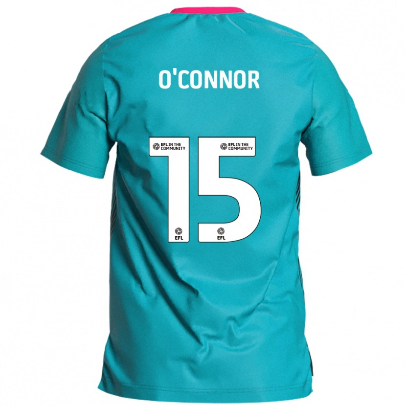 Danxen Bambino Maglia Anthony O'connor #15 Azzurro Rosa Kit Gara Away 2025/26 Maglietta