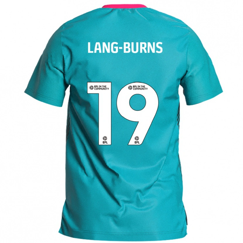 Danxen Bambino Maglia Olly Lang-Burns #19 Azzurro Rosa Kit Gara Away 2025/26 Maglietta