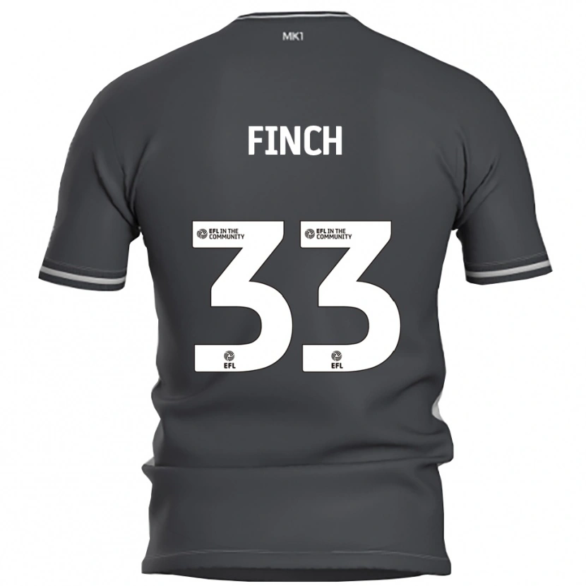 Danxen Bambino Maglia Tom Finch #33 Grigio Argento Kit Gara Away 2025/26 Maglietta