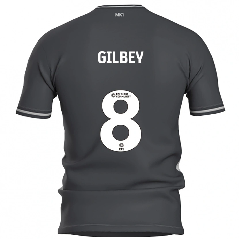 Danxen Bambino Maglia Alex Gilbey #8 Grigio Argento Kit Gara Away 2025/26 Maglietta