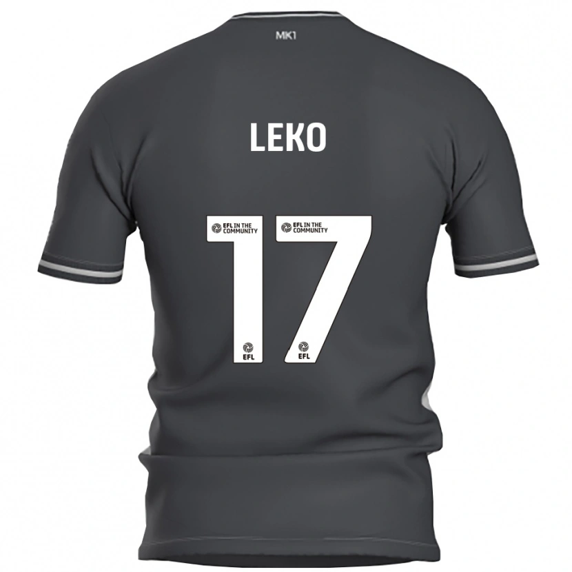 Danxen Bambino Maglia Jonathan Leko #17 Grigio Argento Kit Gara Away 2025/26 Maglietta