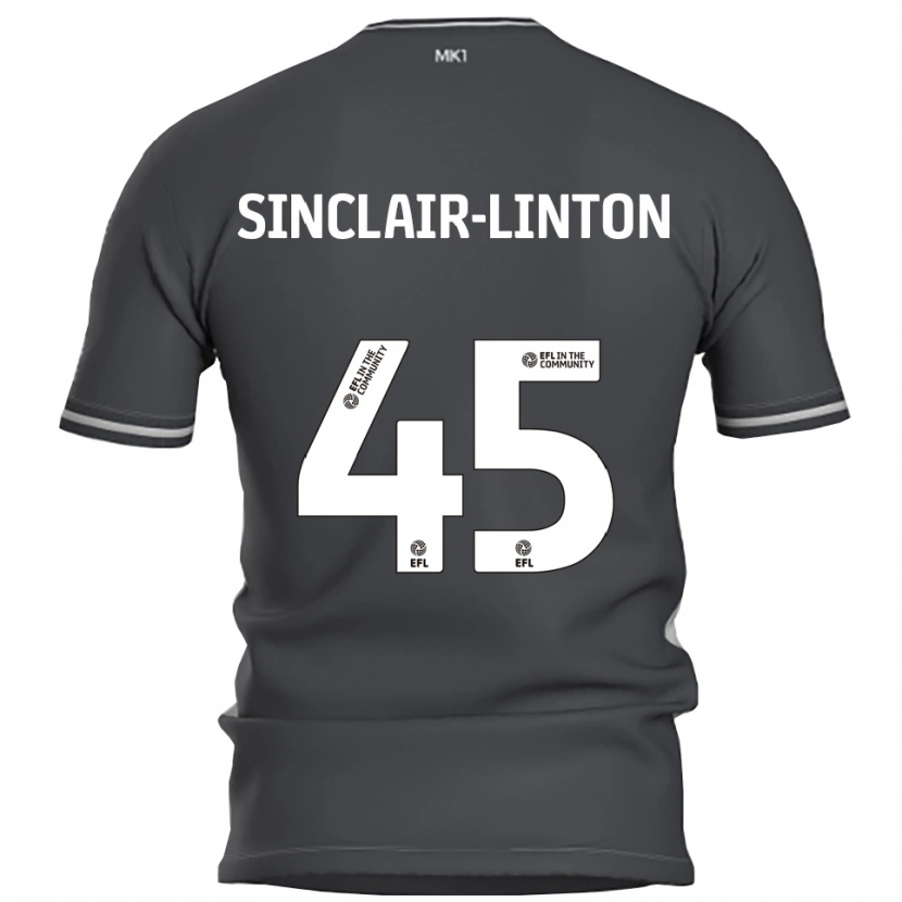 Danxen Bambino Maglia Kobe Sinclair-Linton #45 Grigio Argento Kit Gara Away 2025/26 Maglietta