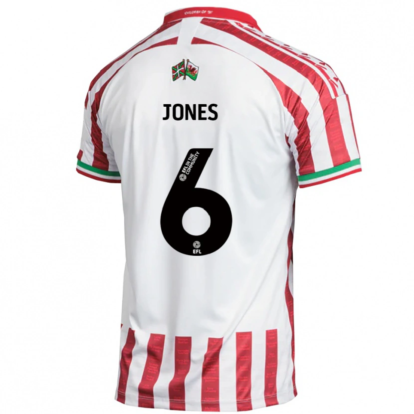 Danxen Bambino Maglia George Jones #6 Rosso Bianco Kit Gara Away 2025/26 Maglietta