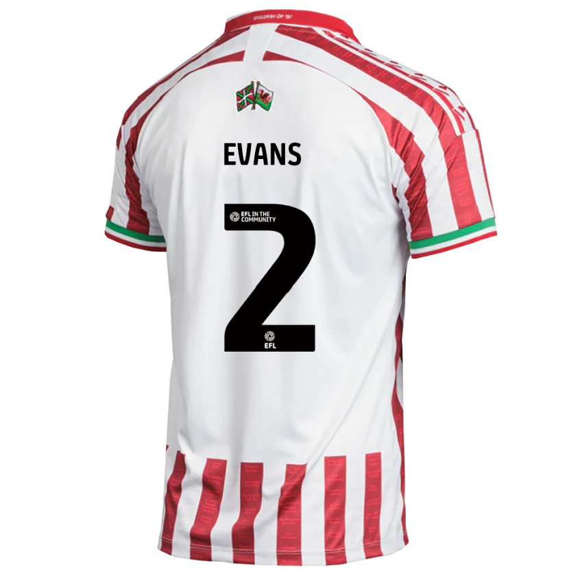 Danxen Bambino Maglia Cameron Evans #2 Rosso Bianco Kit Gara Away 2025/26 Maglietta