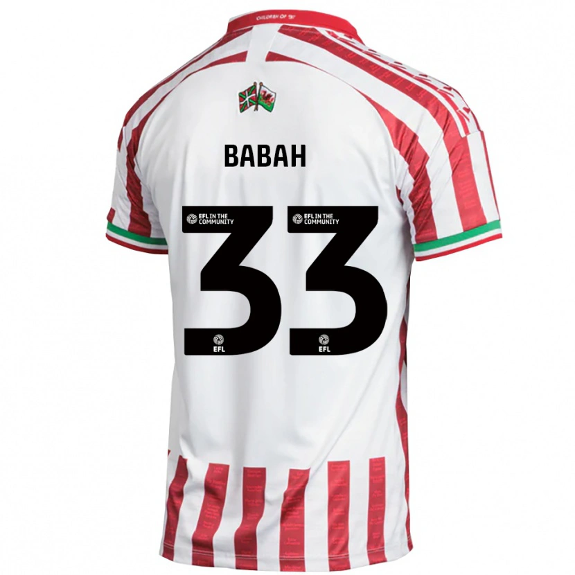 Danxen Bambino Maglia Armani Babah #33 Rosso Bianco Kit Gara Away 2025/26 Maglietta