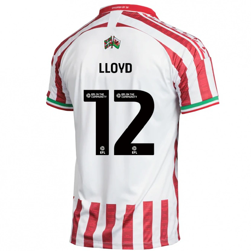 Danxen Bambino Maglia Tomos Lloyd #12 Rosso Bianco Kit Gara Away 2025/26 Maglietta