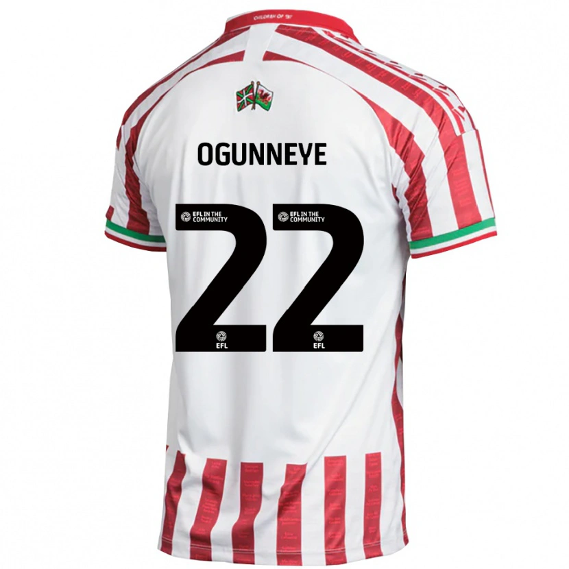 Danxen Bambino Maglia Habeeb Ogunneye #22 Rosso Bianco Kit Gara Away 2025/26 Maglietta