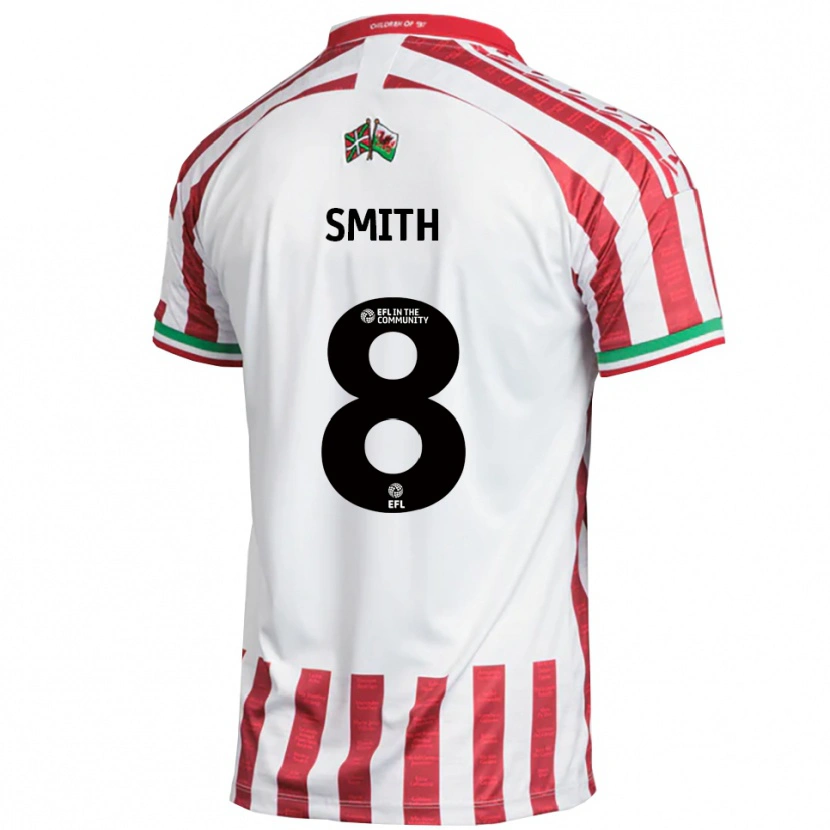 Danxen Bambino Maglia Matt Smith #8 Rosso Bianco Kit Gara Away 2025/26 Maglietta