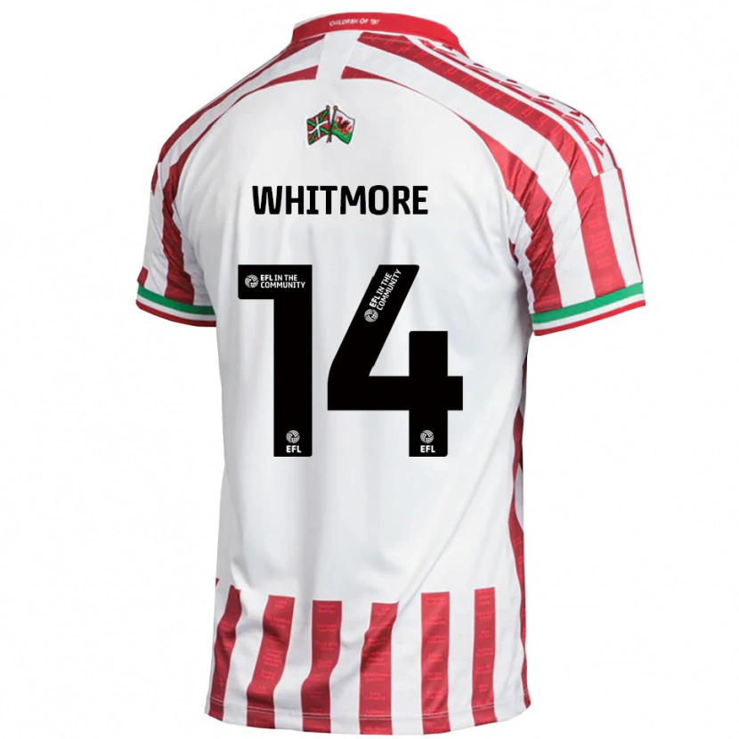 Danxen Bambino Maglia Kai Whitmore #14 Rosso Bianco Kit Gara Away 2025/26 Maglietta