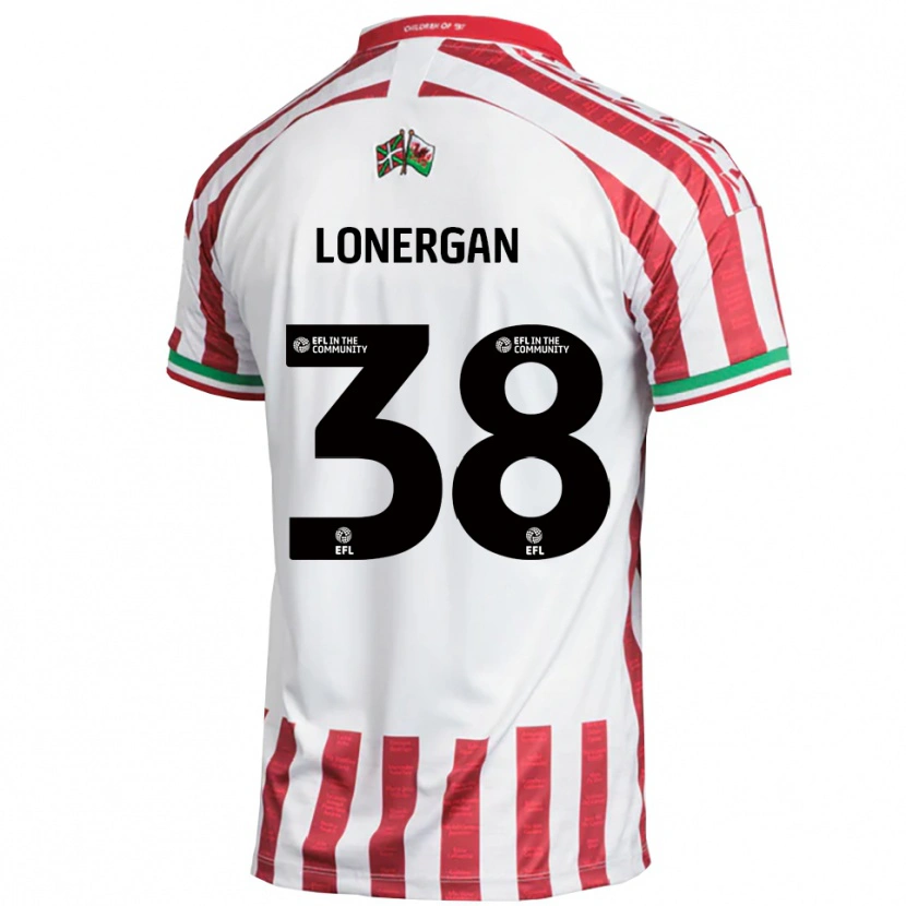 Danxen Bambino Maglia Riley Lonergan #38 Rosso Bianco Kit Gara Away 2025/26 Maglietta