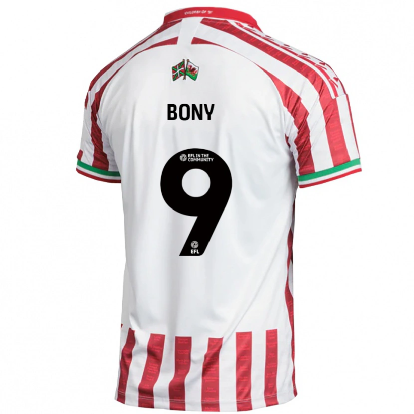 Danxen Bambino Maglia Orphee Bony #9 Rosso Bianco Kit Gara Away 2025/26 Maglietta