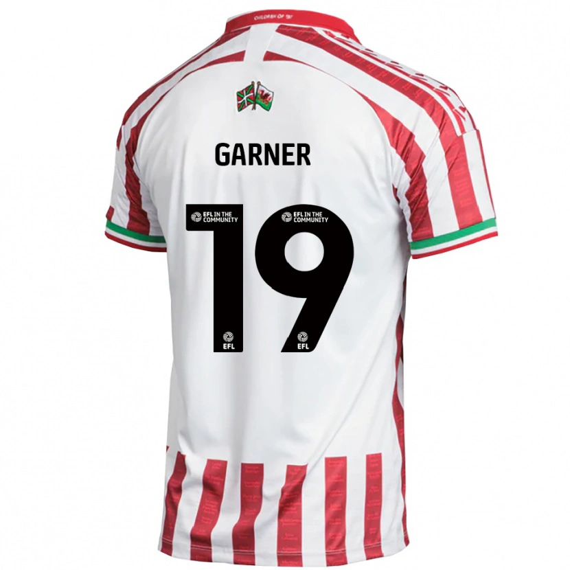 Danxen Bambino Maglia Gerard Garner #19 Rosso Bianco Kit Gara Away 2025/26 Maglietta