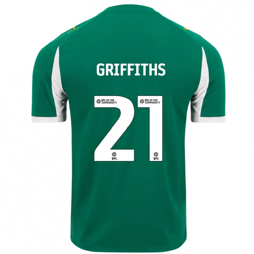 Danxen Bambino Maglia Harry Griffiths #21 Verde Bianco Kit Gara Away 2025/26 Maglietta