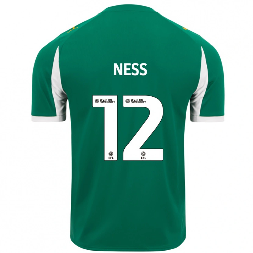 Danxen Bambino Maglia Lucas Ness #12 Verde Bianco Kit Gara Away 2025/26 Maglietta