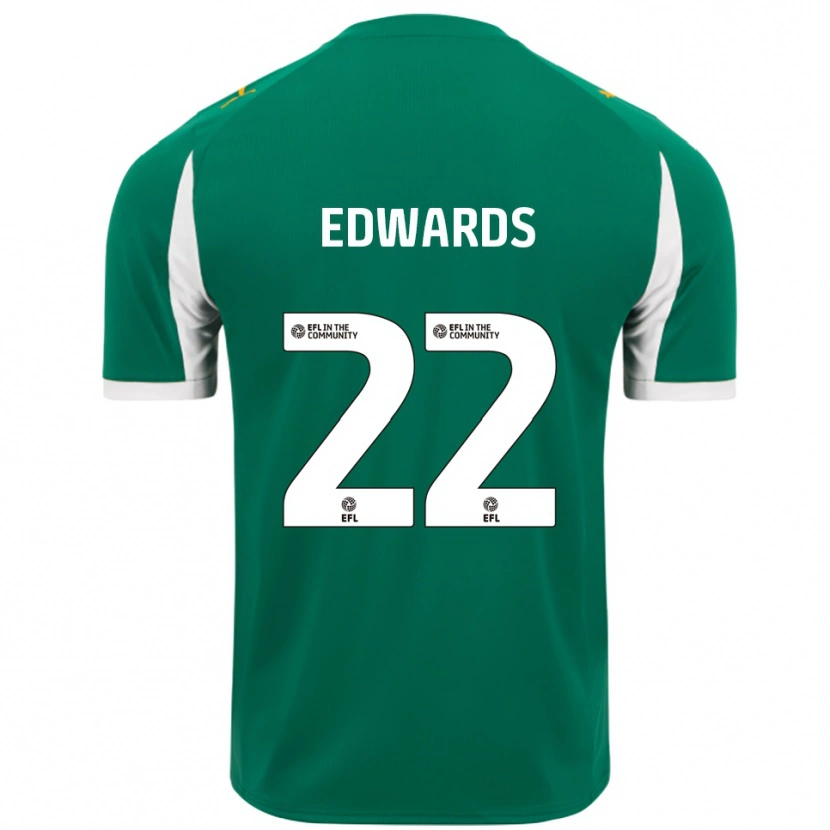 Danxen Bambino Maglia Curtis Edwards #22 Verde Bianco Kit Gara Away 2025/26 Maglietta