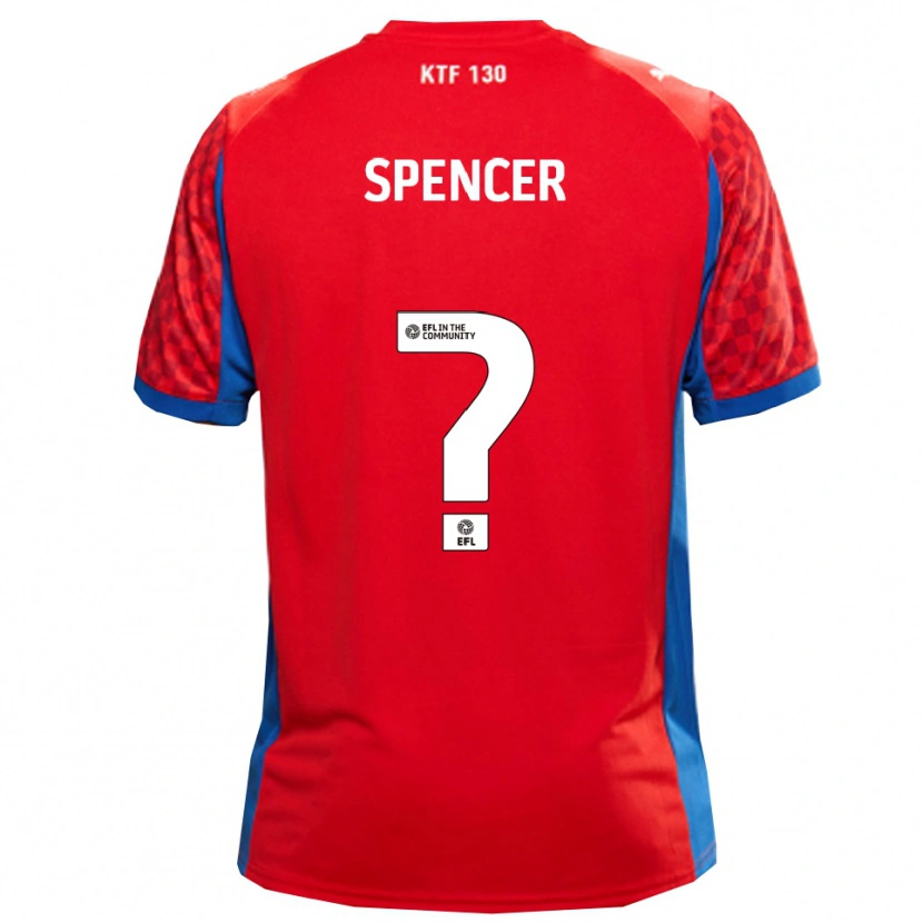 Danxen Bambino Maglia Ryan Spencer #0 Rosso Blu Kit Gara Away 2025/26 Maglietta