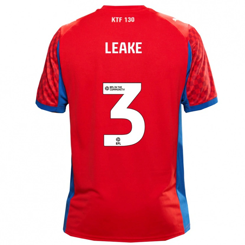 Danxen Bambino Maglia Jake Leake #3 Rosso Blu Kit Gara Away 2025/26 Maglietta