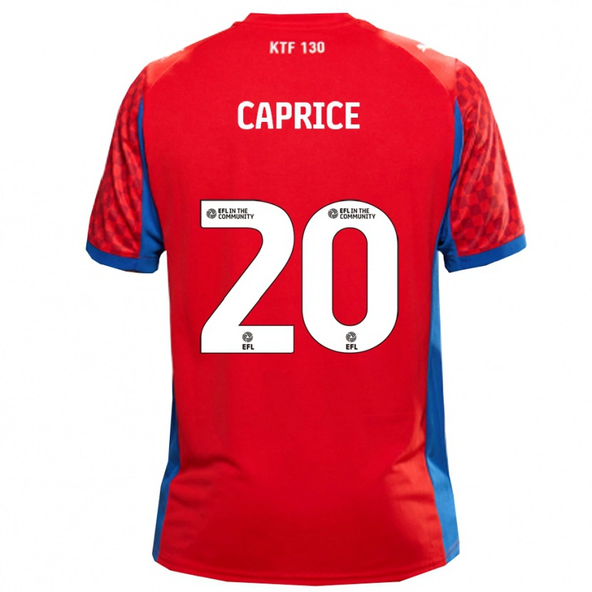 Danxen Bambino Maglia Jake Caprice #20 Rosso Blu Kit Gara Away 2025/26 Maglietta