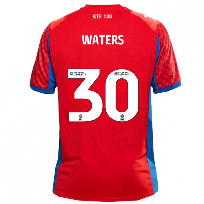 Danxen Bambino Maglia Billy Waters #30 Rosso Blu Kit Gara Away 2025/26 Maglietta