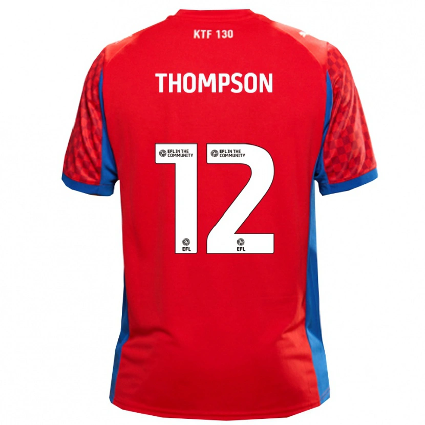 Danxen Bambino Maglia Jaheim Thompson #12 Rosso Blu Kit Gara Away 2025/26 Maglietta
