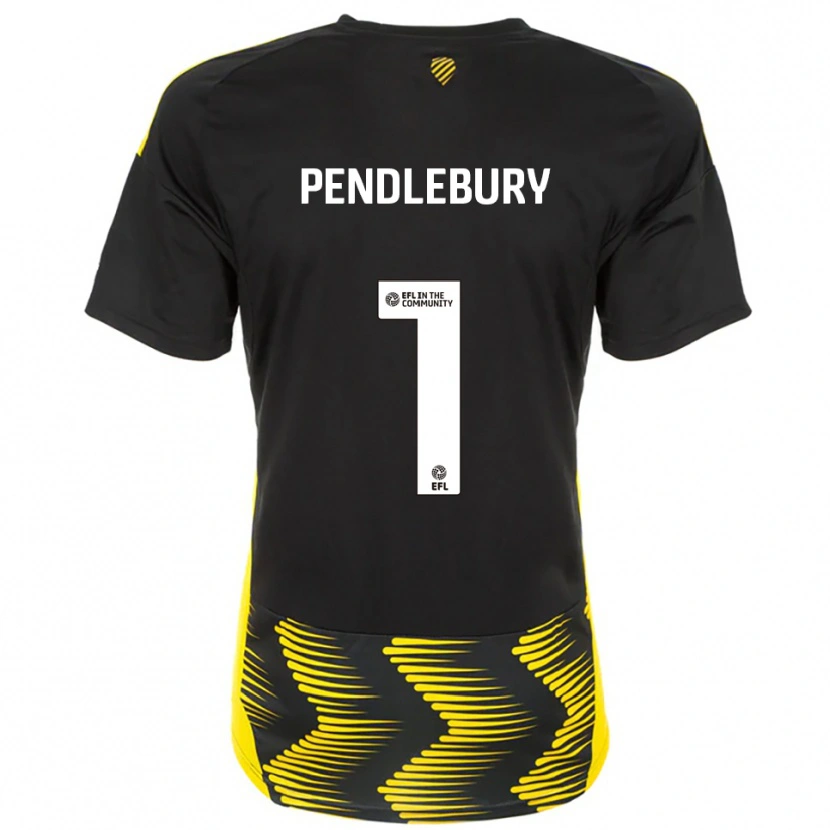 Danxen Bambino Maglia Izzy Pendlebury #1 Nero Giallo Kit Gara Away 2025/26 Maglietta
