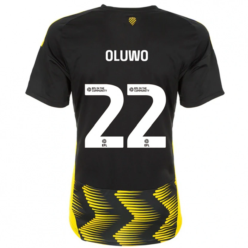 Danxen Bambino Maglia Adebola Oluwo #22 Nero Giallo Kit Gara Away 2025/26 Maglietta