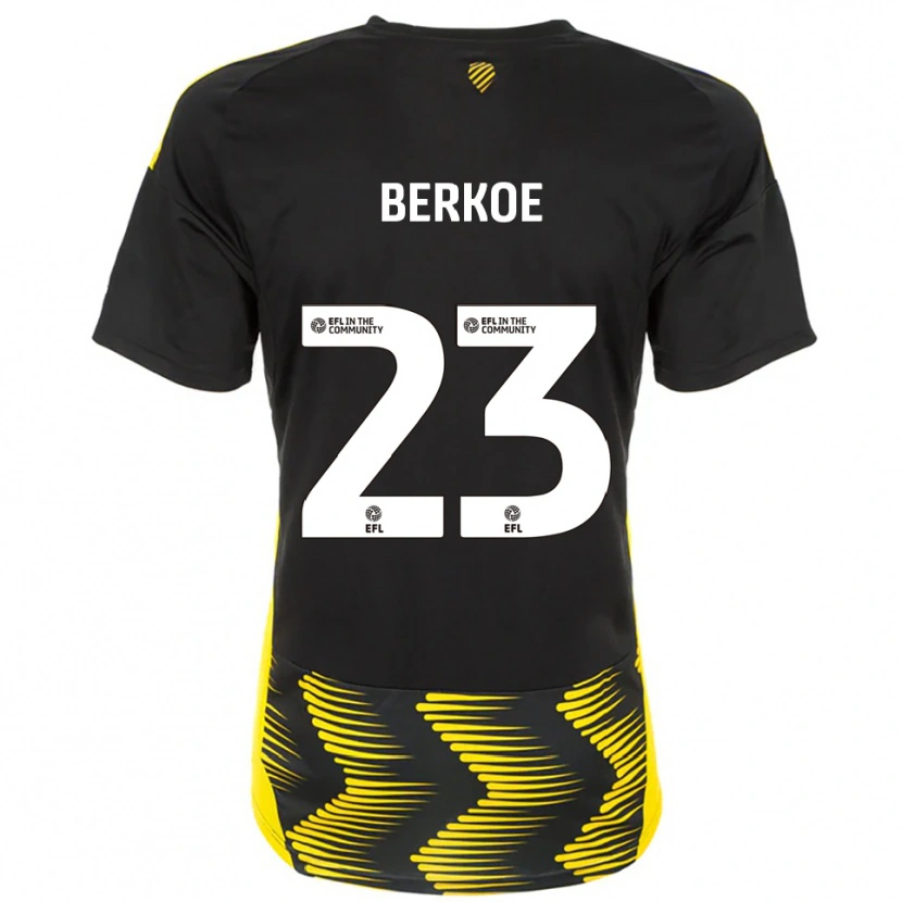 Danxen Bambino Maglia Kevin Berkoe #23 Nero Giallo Kit Gara Away 2025/26 Maglietta