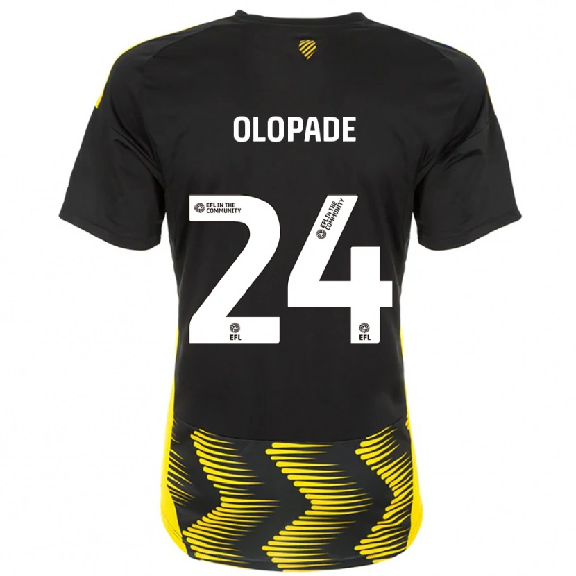 Danxen Bambino Maglia Tosin Olopade #24 Nero Giallo Kit Gara Away 2025/26 Maglietta