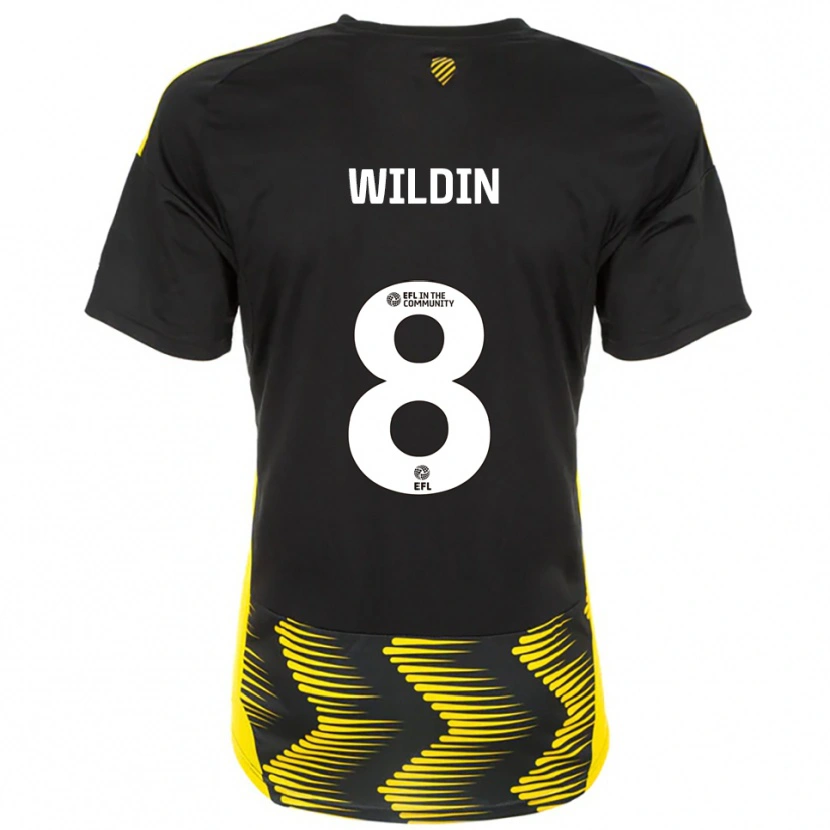 Danxen Bambino Maglia Mia Wildin #8 Nero Giallo Kit Gara Away 2025/26 Maglietta