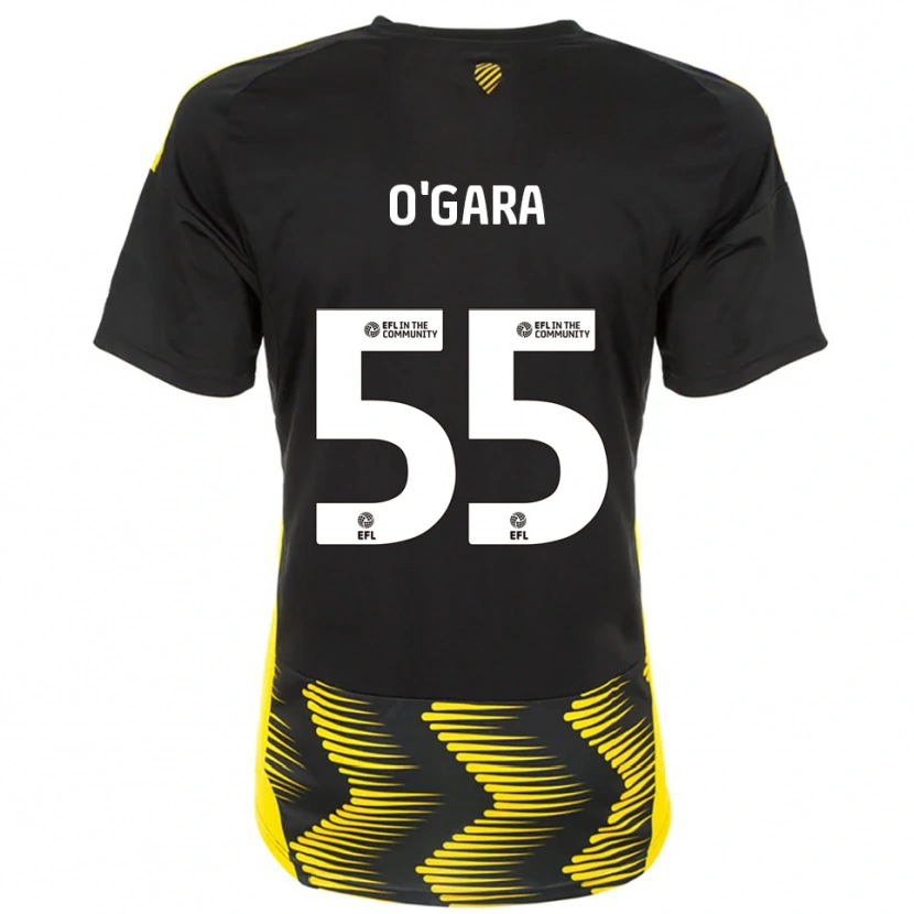 Danxen Bambino Maglia Harry O'gara #55 Nero Giallo Kit Gara Away 2025/26 Maglietta