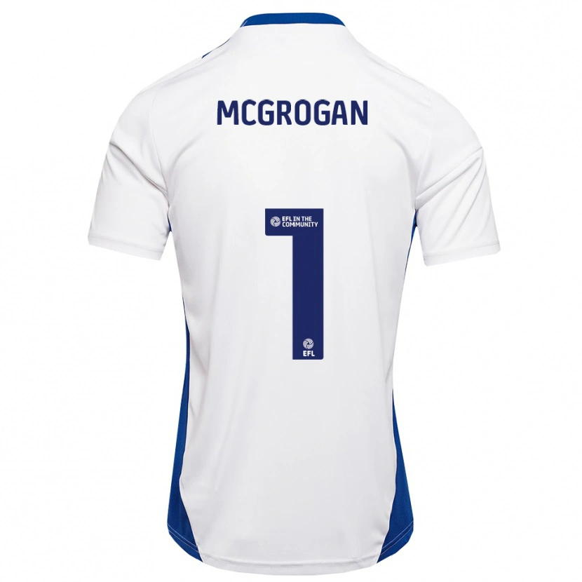 Danxen Bambino Maglia Emily Mcgrogan #1 Bianco Blu Kit Gara Away 2025/26 Maglietta