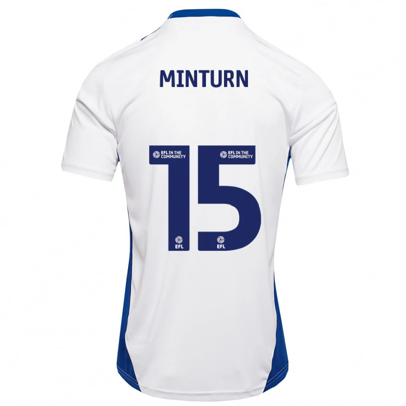 Danxen Bambino Maglia Harrison Minturn #15 Bianco Blu Kit Gara Away 2025/26 Maglietta