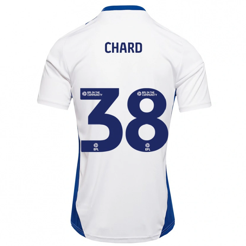 Danxen Bambino Maglia Harry Chard #38 Bianco Blu Kit Gara Away 2025/26 Maglietta