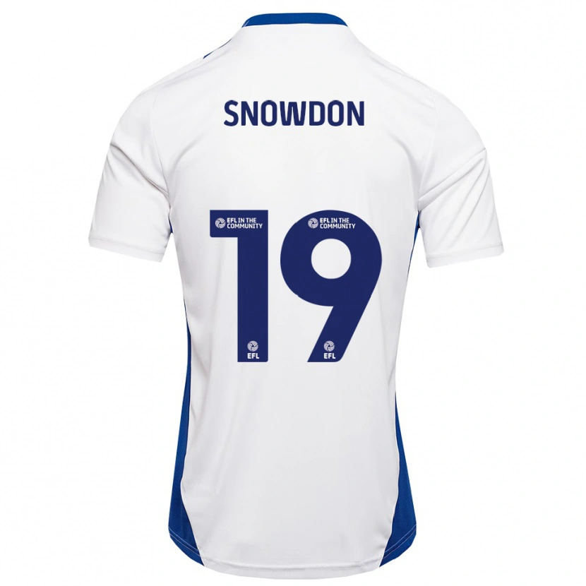 Danxen Bambino Maglia Joe Snowdon #19 Bianco Blu Kit Gara Away 2025/26 Maglietta