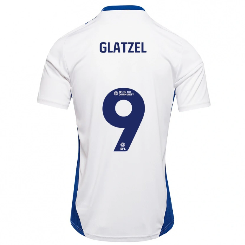 Danxen Bambino Maglia Paul Glatzel #9 Bianco Blu Kit Gara Away 2025/26 Maglietta