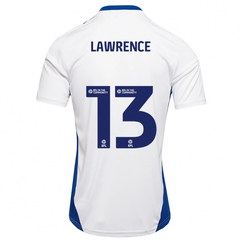 Danxen Bambino Maglia Charlie Lawrence #13 Bianco Blu Kit Gara Away 2025/26 Maglietta