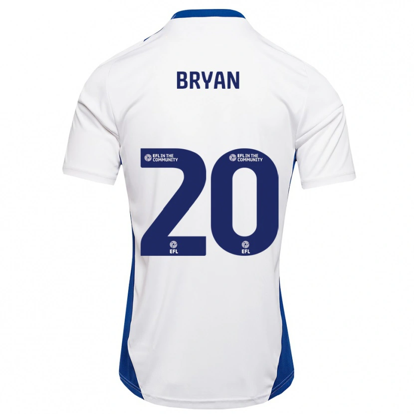Danxen Bambino Maglia Joshua Bryan #20 Bianco Blu Kit Gara Away 2025/26 Maglietta