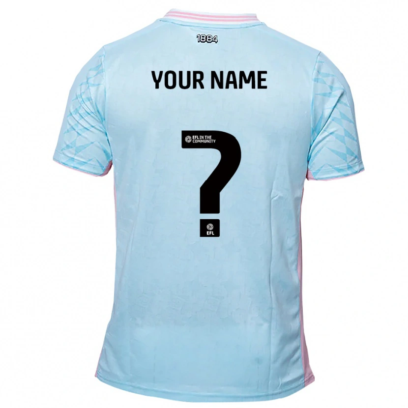 Danxen Bambino Maglia Il Tuo Nome #0 Azzurro Rosa Kit Gara Away 2025/26 Maglietta