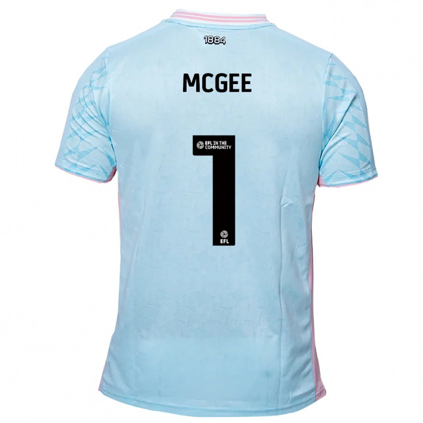 Danxen Bambino Maglia Luke Mcgee #1 Azzurro Rosa Kit Gara Away 2025/26 Maglietta
